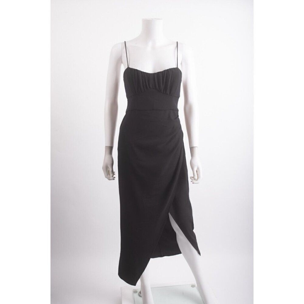 Zara Womans Corset Midi Dress Size Small Black Tie Open Back 7613/955 NWT